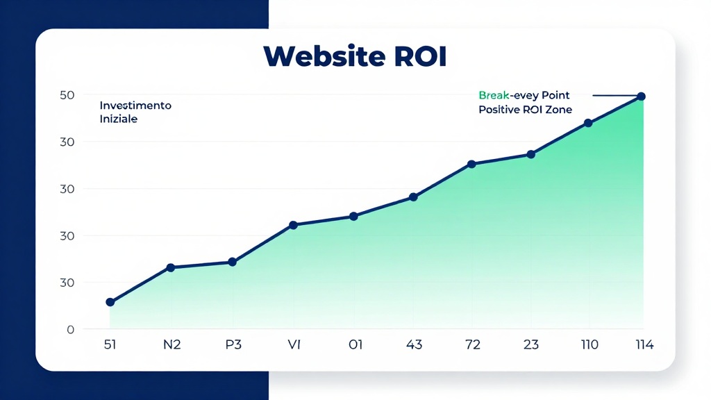 Grafico ROI sito web professionale nei primi 12 mesi di attività