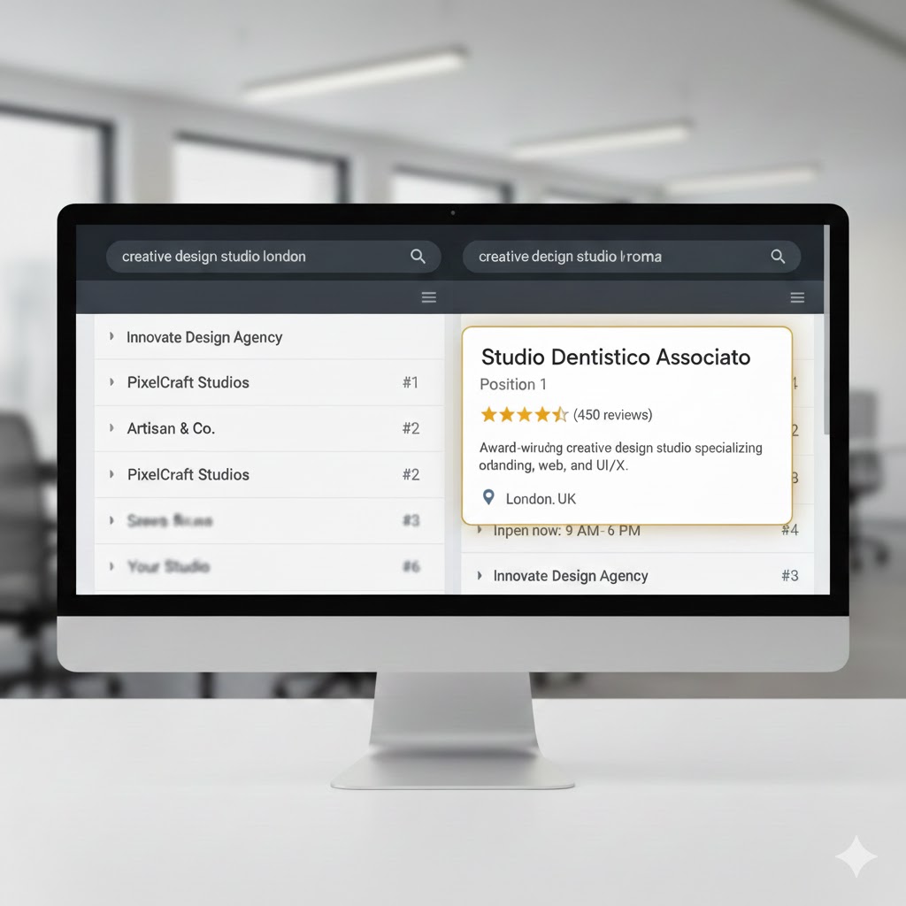Confronto risultati Google prima e dopo l'ottimizzazione SEO per studi professionali